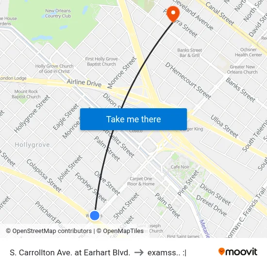 S. Carrollton Ave. at Earhart Blvd. to examss.. :| map