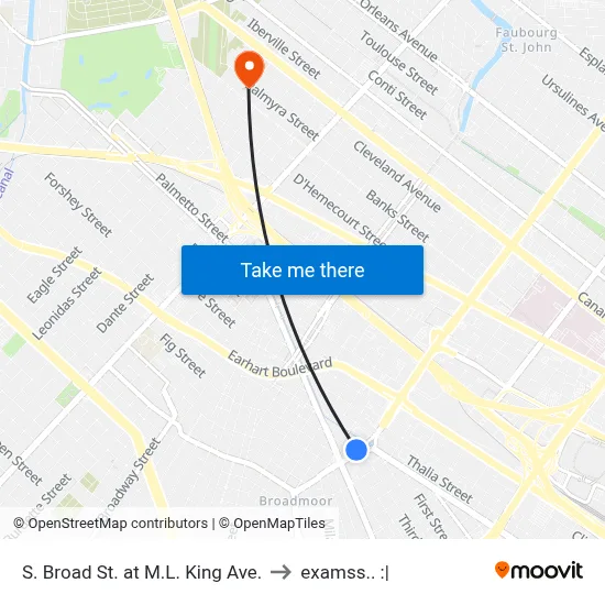 S. Broad St. at M.L. King Ave. to examss.. :| map