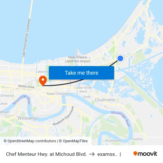 Chef Menteur Hwy. at Michoud Blvd. to examss.. :| map