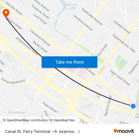 Canal St. Ferry Terminal to examss.. :| map