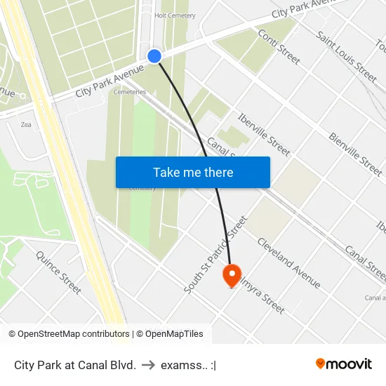City Park at Canal Blvd. to examss.. :| map