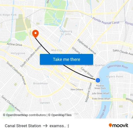 Canal Street Station to examss.. :| map