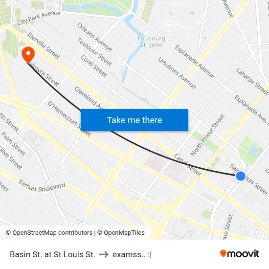 Basin St. at St Louis St. to examss.. :| map