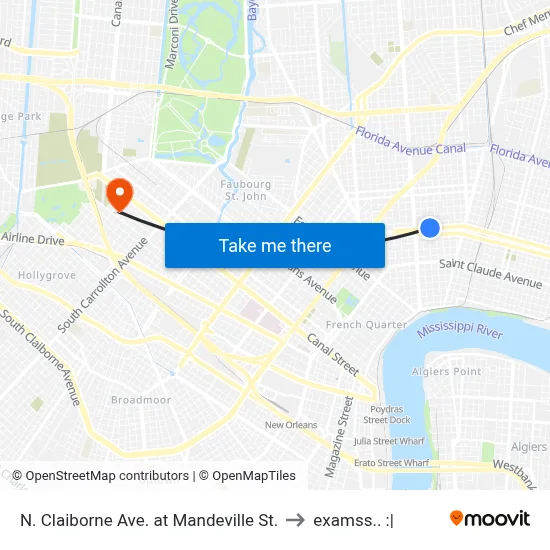 N. Claiborne Ave. at Mandeville St. to examss.. :| map
