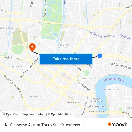 N. Claiborne Ave. at Touro St. to examss.. :| map