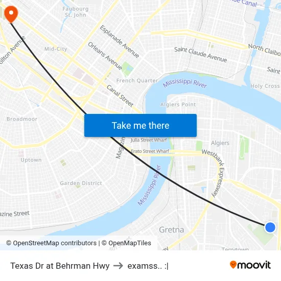 Texas Dr at Behrman Hwy to examss.. :| map