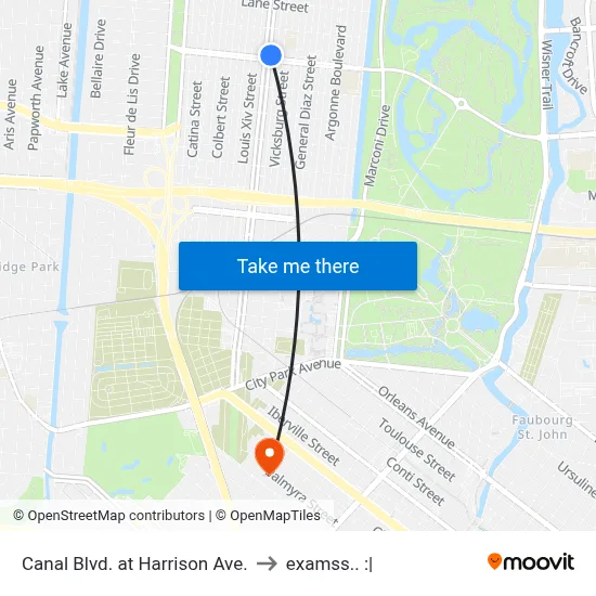 Canal Blvd. at Harrison Ave. to examss.. :| map