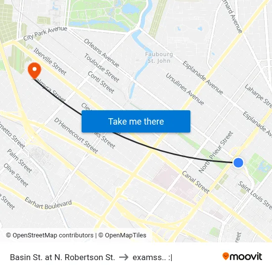 Basin St. at N. Robertson St. to examss.. :| map