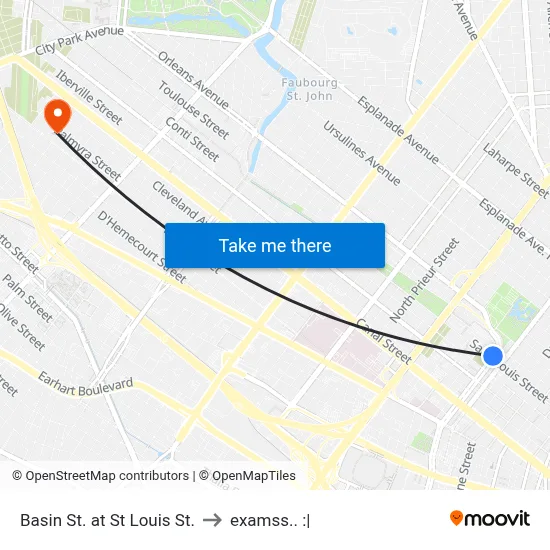 Basin St. at St Louis St. to examss.. :| map
