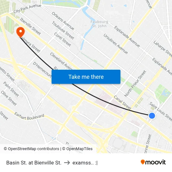 Basin St. at Bienville St. to examss.. :| map
