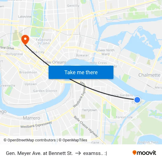 Gen. Meyer Ave. at Bennett St. to examss.. :| map