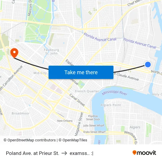 Poland Ave. at Prieur St. to examss.. :| map