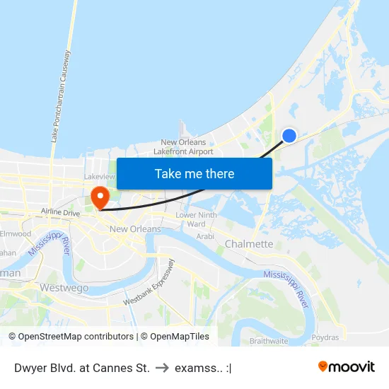 Dwyer Blvd. at Cannes St. to examss.. :| map