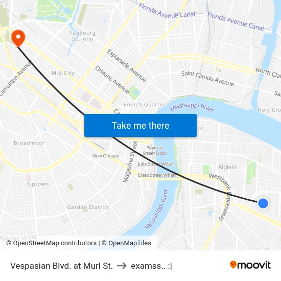 Vespasian Blvd. at Murl St. to examss.. :| map