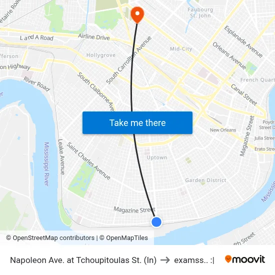 Napoleon Ave. at Tchoupitoulas St. (In) to examss.. :| map
