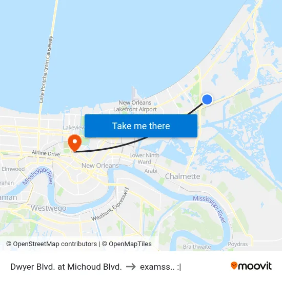 Dwyer Blvd. at Michoud Blvd. to examss.. :| map