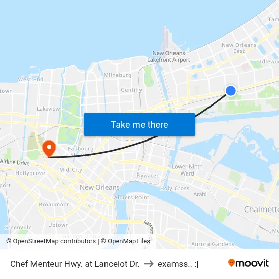 Chef Menteur Hwy. at Lancelot Dr. to examss.. :| map