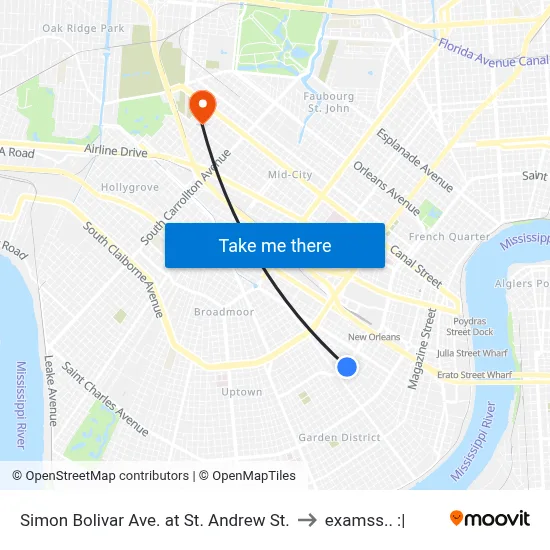 Simon Bolivar Ave. at St. Andrew St. to examss.. :| map