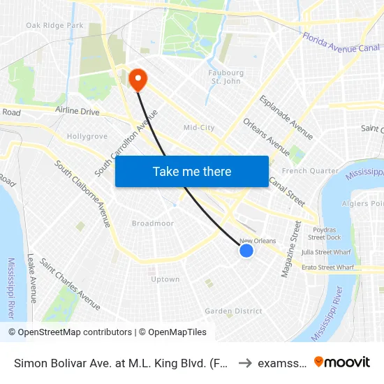 Simon Bolivar Ave. at M.L. King Blvd. (Farside) to examss.. :| map