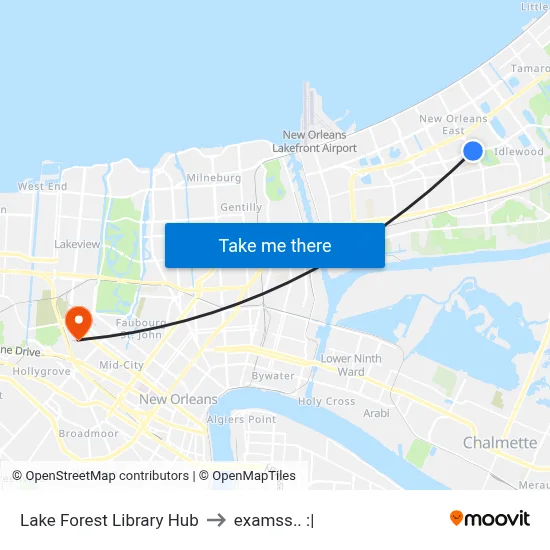 Lake Forest Library Hub to examss.. :| map