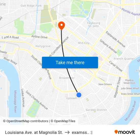 Louisiana Ave. at Magnolia St. to examss.. :| map