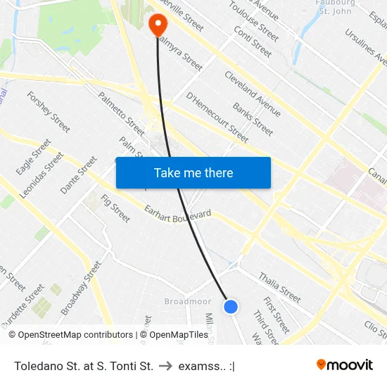 Toledano St. at S. Tonti St. to examss.. :| map