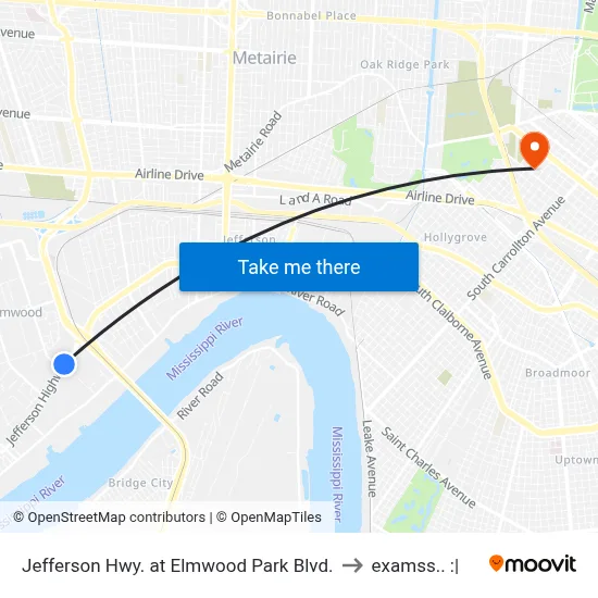 Jefferson Hwy. at Elmwood Park Blvd. to examss.. :| map