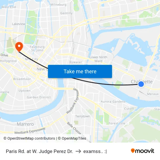 Paris Rd. at W. Judge Perez Dr. to examss.. :| map
