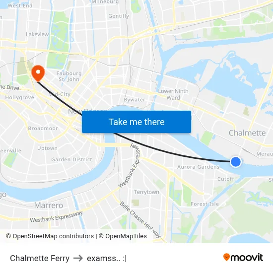 Chalmette Ferry to examss.. :| map