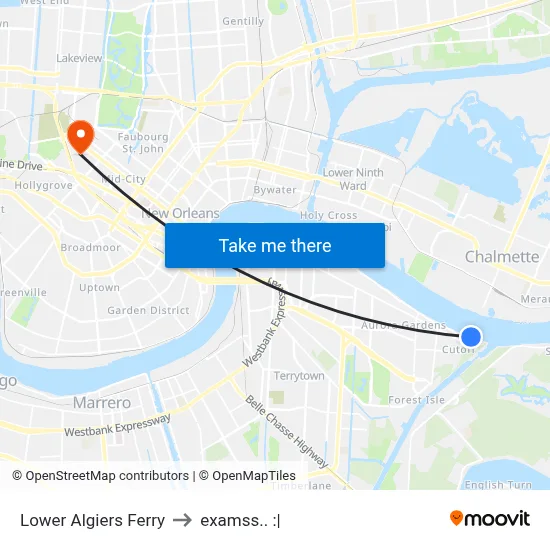 Lower Algiers Ferry to examss.. :| map