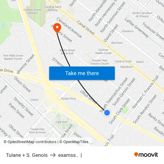 Tulane + S. Genois to examss.. :| map