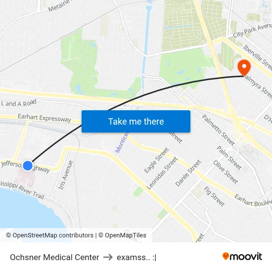 Ochsner Medical Center to examss.. :| map
