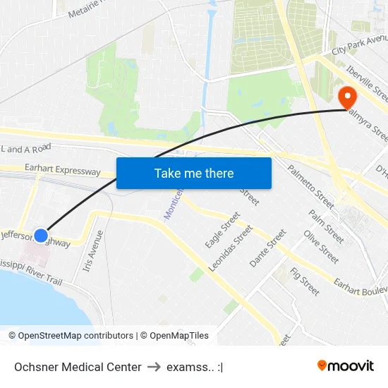 Ochsner Medical Center to examss.. :| map
