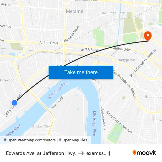 Edwards Ave. at Jefferson Hwy. to examss.. :| map