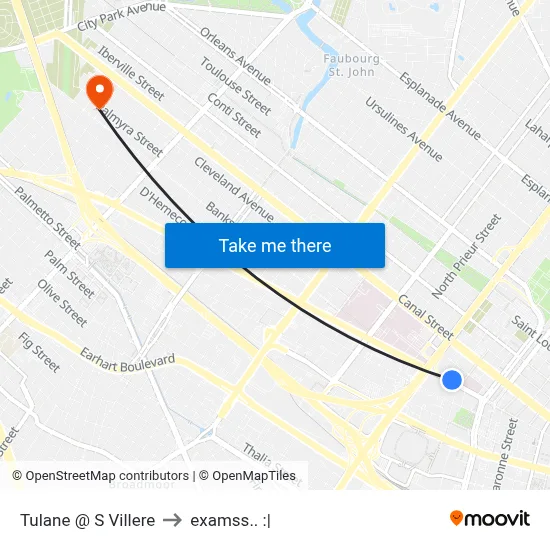 Tulane @ S Villere to examss.. :| map