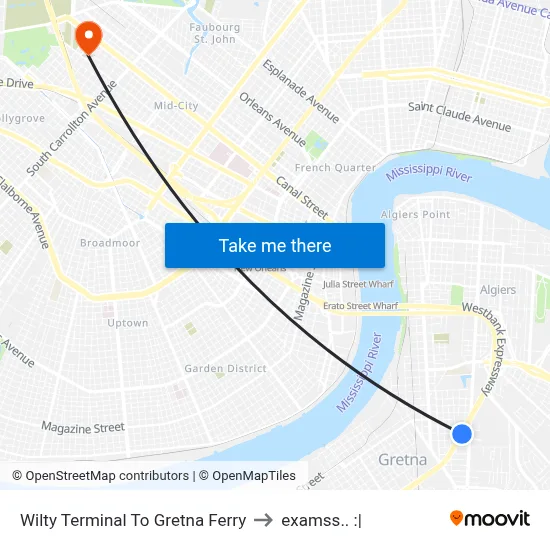 Wilty Terminal To Gretna Ferry to examss.. :| map