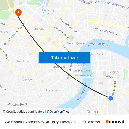 Westbank Expressway @ Terry Pkwy/Oakwood Mall to examss.. :| map