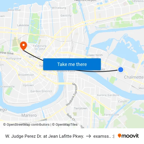 W. Judge Perez Dr. at Jean Lafitte Pkwy. to examss.. :| map