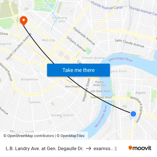 L.B. Landry Ave. at Gen. Degaulle Dr. to examss.. :| map