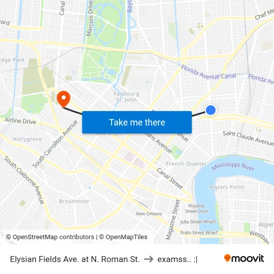 Elysian Fields Ave. at N. Roman St. to examss.. :| map