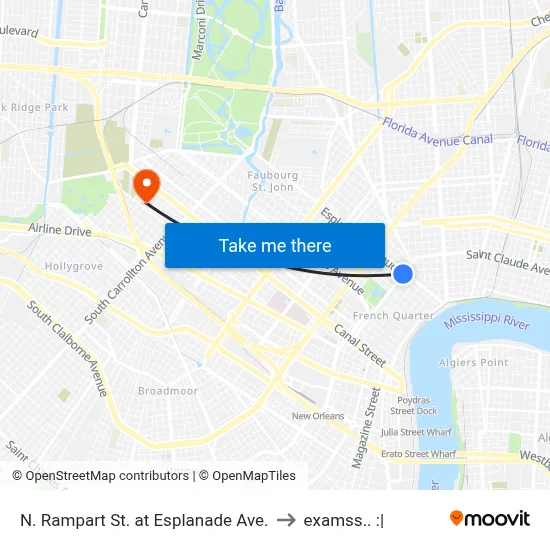 N. Rampart St. at Esplanade Ave. to examss.. :| map