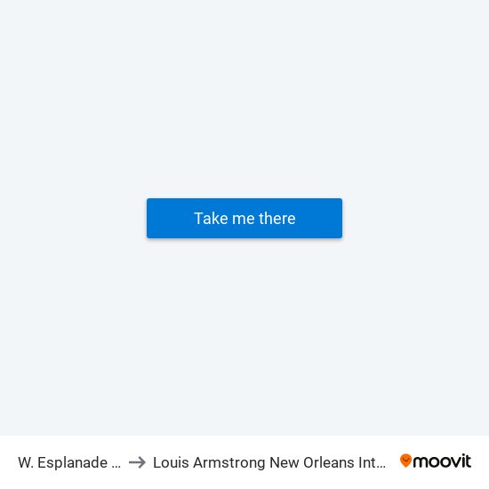 W. Esplanade at Chateau to Louis Armstrong New Orleans International Airport - MSY map