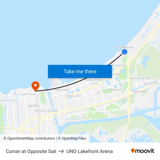 Curran at Opposite Sail to UNO Lakefront Arena map