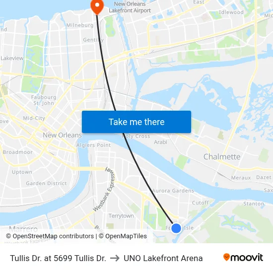 Tullis Dr. at 5699 Tullis Dr. to UNO Lakefront Arena map