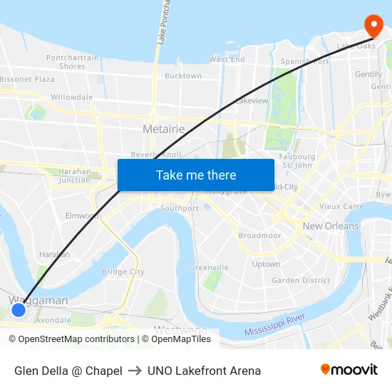 Glen Della @ Chapel to UNO Lakefront Arena map