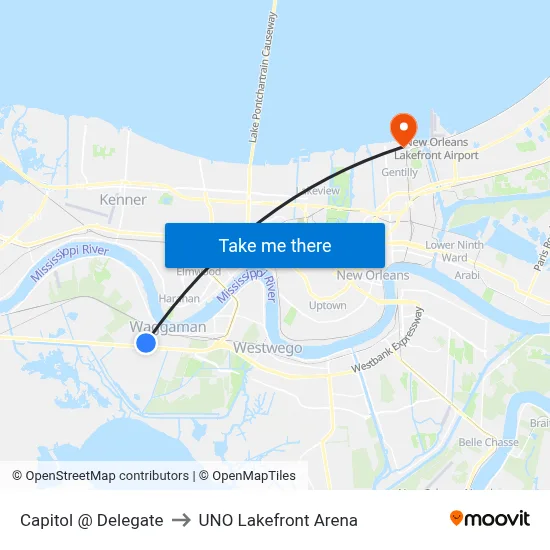 Capitol @ Delegate to UNO Lakefront Arena map