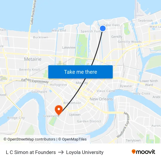 L C Simon at Founders to Loyola University map