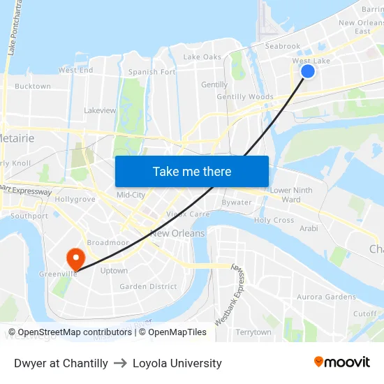 Dwyer at Chantilly to Loyola University map