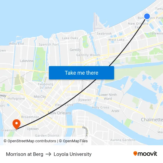 Morrison at Berg to Loyola University map