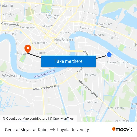 General Meyer at Kabel to Loyola University map